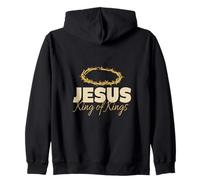 Jésus Roi des Rois Message Spirituel en Typographie Sweat à Capuche