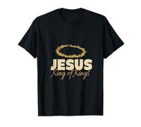 Jésus Roi des Rois Message Spirituel en Typographie T-Shirt