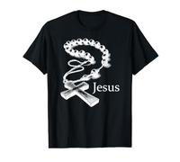 Jésus Rosaire Croix Catholique Christian Faith Hope Tee T-Shirt Graphique avec Valeur