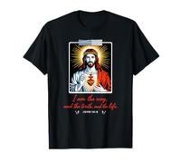 Jésus Sacré-Cœur Jean 14:6 Foi chrétienne Verse de la Bible T-Shirt