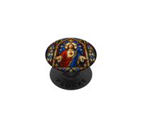 Jésus Sacré Cœur teinté fenêtre église Bible chrétienne PopSockets PopGrip Adhésif