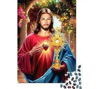 Jesus Sacred Heart 1000 Piece Puzzle for Adults Jesus As Shepherd with Sheep Fun and Challenging Family Game & Great Gift Idea 70x50cm 1000pcs