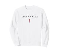 JESÚS Salva - Christian Faith Cross Gospel Minimal (Spanish) Sweatshirt