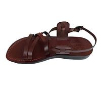 Jesus Sandales en cuir style romain 02, marron foncé, 42 EU Large