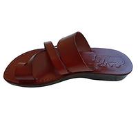 Jesus Sandales en cuir style romain 08, marron foncé, 44 EU