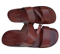 Jesus Sandales en cuir style romain 10, marron foncé, 46 EU Large