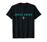 Jésus Sauve Croix subtile chrétienne Minimaliste Foi Citation T-Shirt