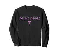 Jésus Sauve Croix subtile chrétienne Minimaliste Foi Dieu Sweatshirt