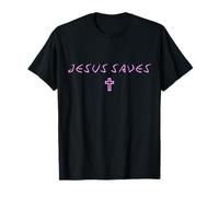 Jésus Sauve Croix subtile chrétienne Minimaliste Foi Dieu T-Shirt
