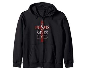 Jésus sauve des vies Foi chrétienne Inspiration religieuse Sweat à Capuche