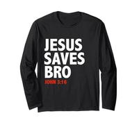 Jésus Sauve frère John 3:16 Chrétien Disciple de Jésus croyant Manche Longue