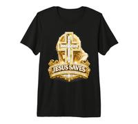Jésus Sauve la Foi Croix Esprit Positif croyance Religieuse T-Shirt Haut de Gamme