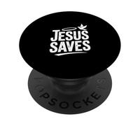 Jésus Sauve Le croyant Foi Espoir Chrétien PopSockets PopGrip Adhésif