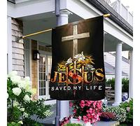 Jésus Sauve Ma Vie Drapeaux De Vacances Double Face Jardin Signe Coupe-Vent Et Étancheune Drapeau De Jardin Décoration Pour Patio Porche Maison S
