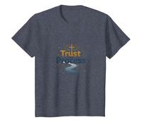 Jésus Sauve : Trust The Process Christian Faith Citation T-Shirt, Enfant, Bleu Chiné, 3 Ans