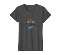 Jésus Sauve : Trust The Process Christian Faith Citation T-Shirt, Femme, Chiné Foncé, L