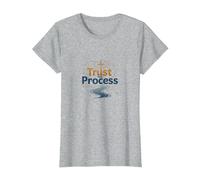 Jésus Sauve : Trust The Process Christian Faith Citation T-Shirt, Femme, Gris Chiné, XS