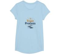 Jésus Sauve : Trust The Process Christian Faith Citation T-Shirt, Fille, Bleu Céleste, XS