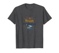 Jésus Sauve : Trust The Process Christian Faith Citation T-Shirt, Homme, Chiné Foncé, S