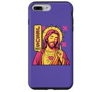 Jésus Sauve Un chrétien, Manga d'anime Rose Violet, Style Pop Art Coque pour iPhone 7 Plus/8 Plus