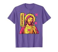 Jésus Sauve Un chrétien, Manga d'anime Rose Violet, Style Pop Art T-Shirt