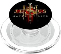 Jesus Saved My Life Christian Religious Jesús salvó mi vida PopSockets PopGrip pour MagSafe