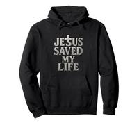 Jesus Saved My Life Croix Vintage Foi Message Chrétien Sweat à Capuche