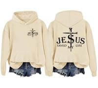 Jesus Saved My Life Sweat à capuche chrétien pour homme femme verset biblique chrétien, Khika., M