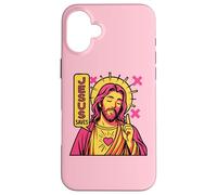 Jesus Saves Anime Chrétien Sacred Heart Manga Pop Art Rose Coque pour iPhone 16 Plus