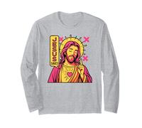 Jesus Saves Anime Chrétien Sacred Heart Manga Pop Art Rose Manche Longue