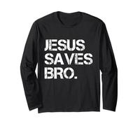 Jesus Saves Bro - Religion chrétienne drôle Vintage Manche Longue