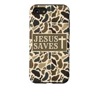 Jesus Saves Camo Duck Old School Christian Faith Esthétique Coque pour iPhone SE (2020) / 7/8