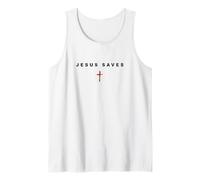 Jesus Saves - Christian Faith Cross Gospel Minimal Text Débardeur