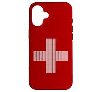 Jesus Saves Cross Repeating Minimal Christian Faith (Red) Coque pour iPhone 16