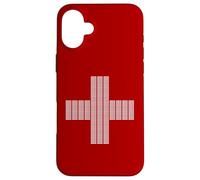 Jesus Saves Cross Repeating Minimal Christian Faith (Red) Coque pour iPhone 16 Plus