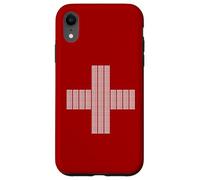 Jesus Saves Cross Repeating Minimal Christian Faith (Red) Coque pour iPhone XR
