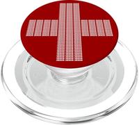 Jesus Saves Cross Repeating Minimal Christian Faith (Red) PopSockets PopGrip pour MagSafe