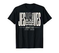 Jesus Saves Drapeau américain Patriotique chrétien 4 Juillet T-Shirt