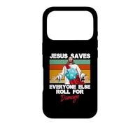 Jesus Saves Everyone Else Roll for Damage Chrétien Coque pour iPhone 17 Pro