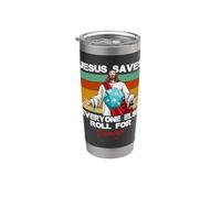 Jesus Saves Everyone Else Roll For Damage Chrétien Gobelet isotherme en acier inoxydable double paroi