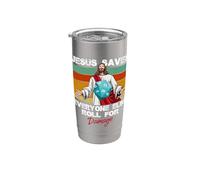 Jesus Saves Everyone Else Roll For Damage Chrétien Gobelet isotherme en acier inoxydable double paroi