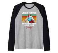 Jesus Saves Everyone Else Roll for Damage Chrétien Manche Raglan