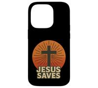 Jesus Saves John 3:16 Croix Vintage Coucher de Soleil Verse Bible Coque pour iPhone 14 Pro