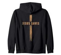 Jesus Saves - John 3:16 Whosoever Believes in Him Cross Sweat à Capuche