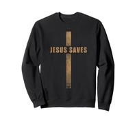 Jesus Saves - John 3:16 Whosoever Believes in Him Cross Sweatshirt