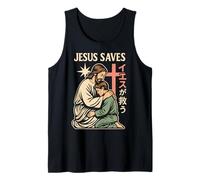 Jesus Saves Manga chrétien Dessin animé Japonais Débardeur