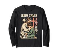 Jesus Saves Manga chrétien Dessin animé Japonais Manche Longue