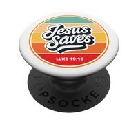 Jesus Saves Retro Vintage Christian Faith Bible Verse Gifts PopSockets PopGrip Adhésif