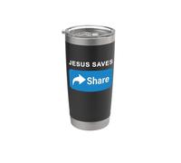 Jesus Saves! Share! Minimal Text Evangelism Gospel Gobelet isotherme en acier inoxydable double paroi