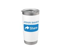 Jesus Saves! Share! Minimal Text Evangelism Gospel Gobelet isotherme en acier inoxydable double paroi